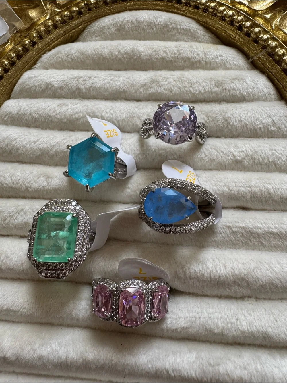 Lot of 5 Cocktail Rings - Bomb Party Size 7